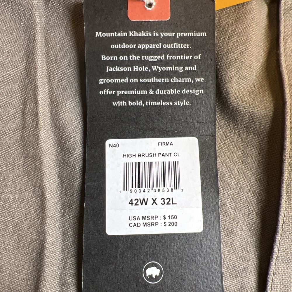 Mountain Khakis Highland Brush Pants 42x32 NWT Firma Cordura Reinforced Classic - Picture 8 of 16